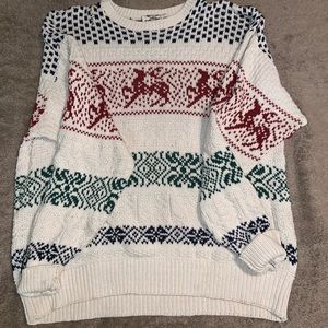 Oversized Reindeer Vintage Christmas Sweater